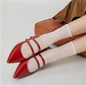 Trary Mary Jane Shoes Red with Memory Foam Insole